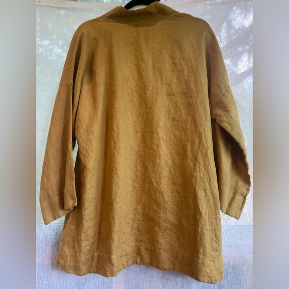 Boheme Goods Ochre Linen Tie Dress - Picture 2 of 3